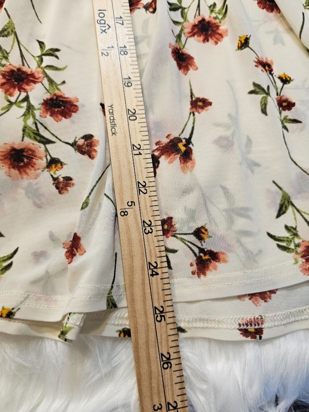 Ivy Rose Floral Flutter Sleeve Blouse Size Small Cream Boho Lace Trim - Picture 11 of 11